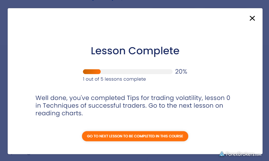 FOREX.com written lessons educational articles progress tracking