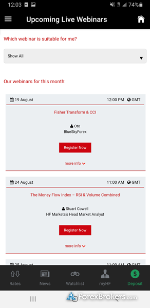 HotForex mobile trading app webinars