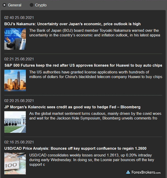 IC Markets EU cTrader desktop trading platform news headlines