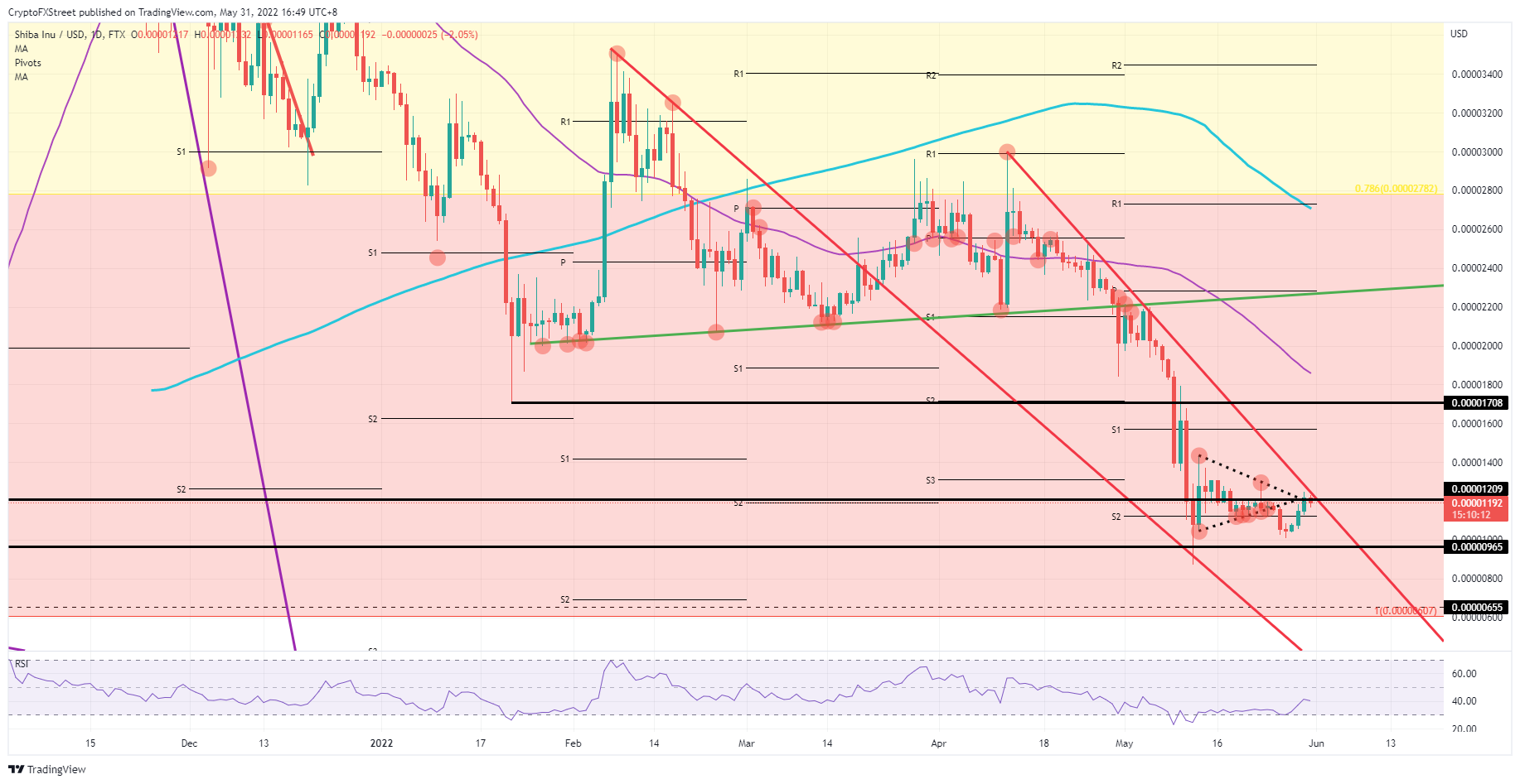 SHIB/USD daily chart